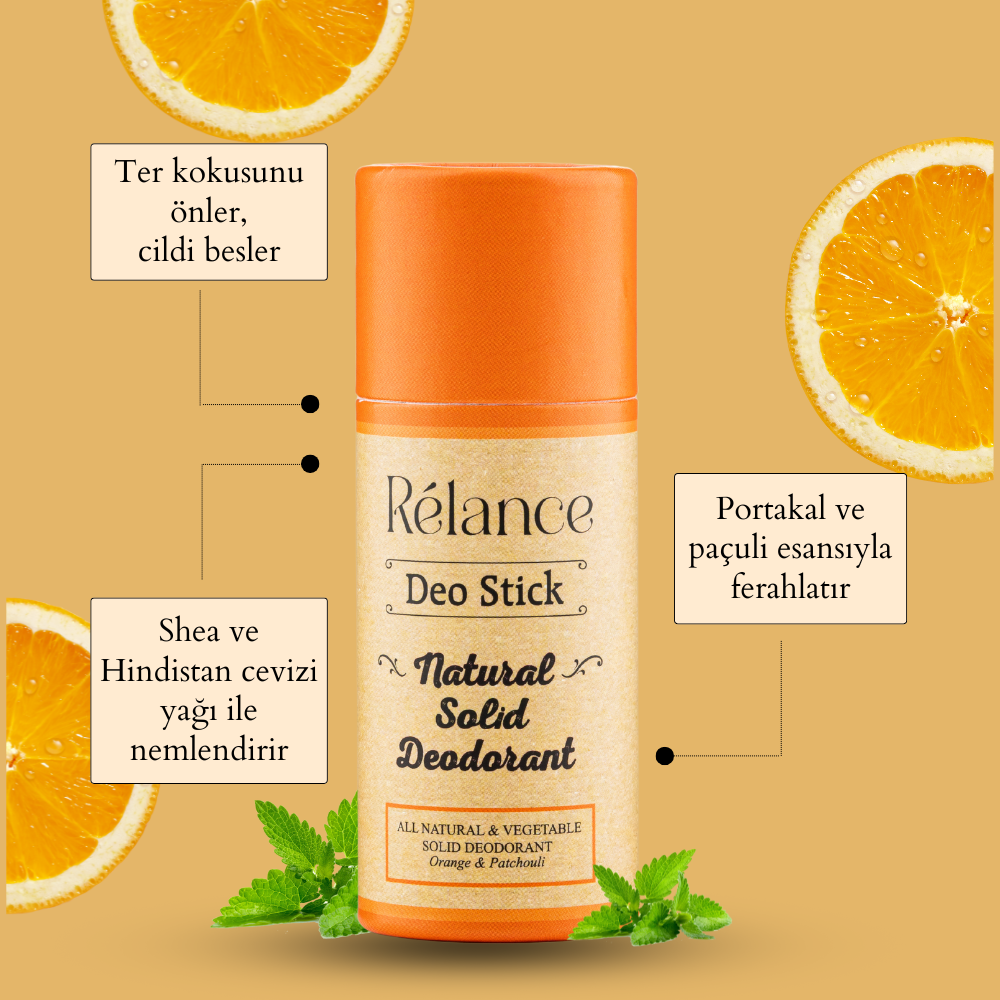 Natural Solid Deodorant - Orange (50gr)
