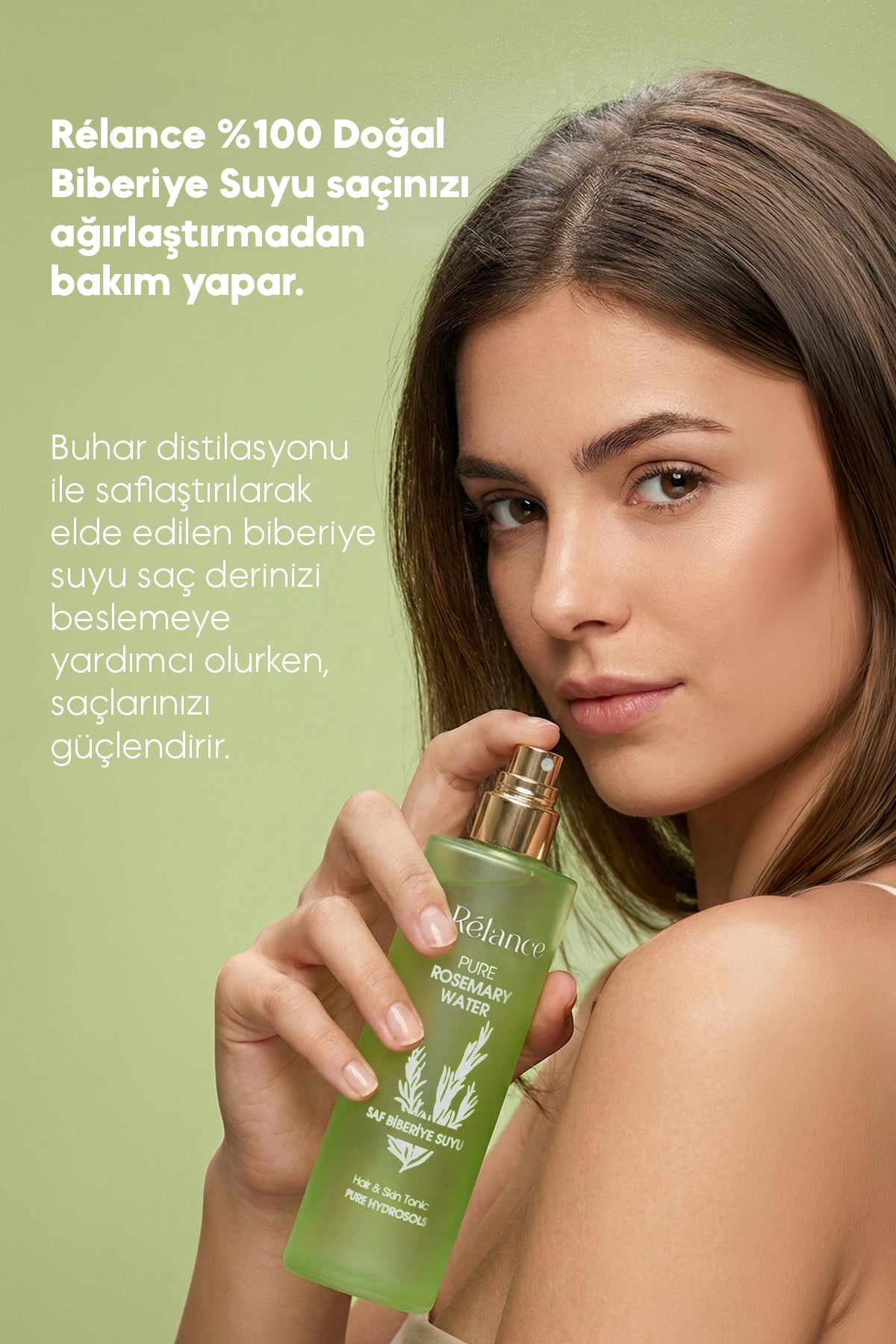 Relance %100 Doğal Biberiye Suyu Saç Dökülmesi Karşıtı + Kaş Kirpik Uzatıcı Dolgunlaştırıcı Serum 2'li Set