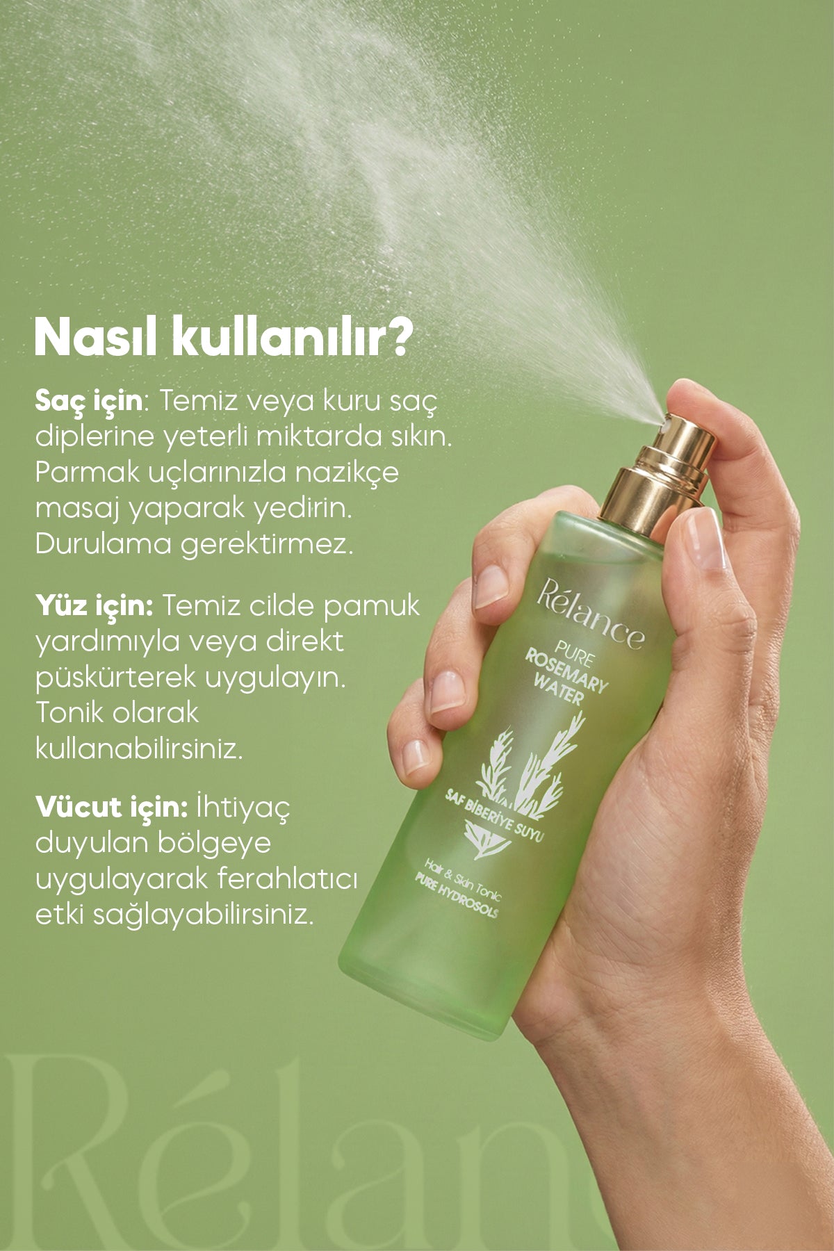 Relance %100 Doğal Biberiye Suyu Saç Dökülmesi Karşıtı + Kaş Kirpik Uzatıcı Dolgunlaştırıcı Serum 2'li Set