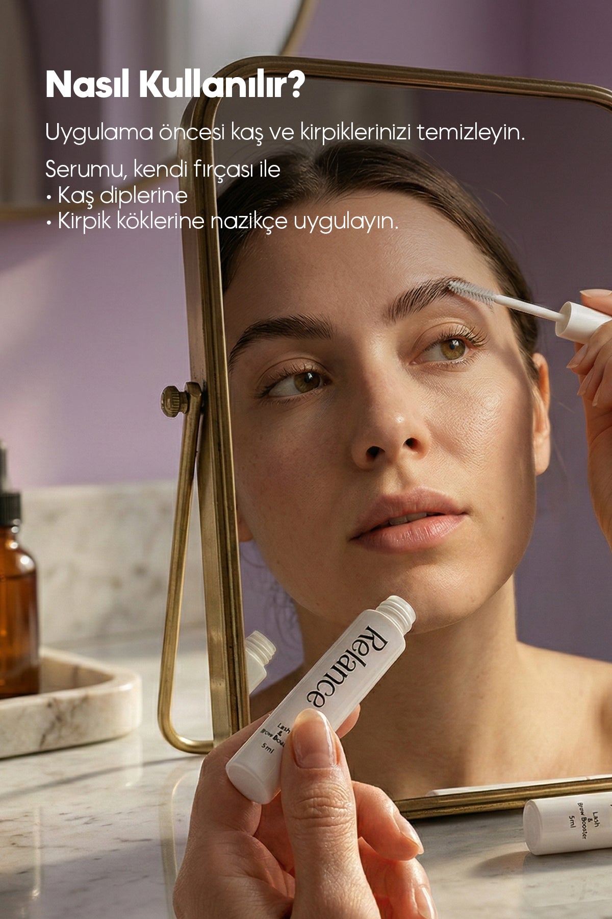 Relance %100 Doğal Biberiye Suyu Saç Dökülmesi Karşıtı + Kaş Kirpik Uzatıcı Dolgunlaştırıcı Serum 2'li Set