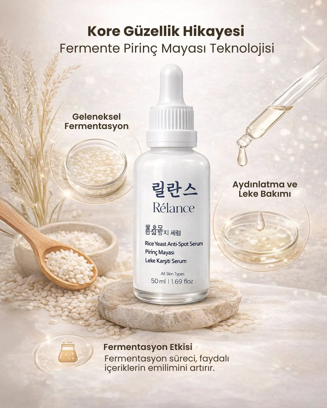 Relance Rice Yeast Pirinç Mayası Leke Karşıtı Serum 50 ml